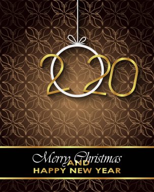 Sezonluk davetiyeleriniz, festival posterleri, tebrik kartlarınız için 2020 Mutlu Noeller arka plan.