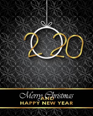 Sezonluk davetiyeleriniz, festival posterleri, tebrik kartlarınız için 2020 Mutlu Noeller arka plan.