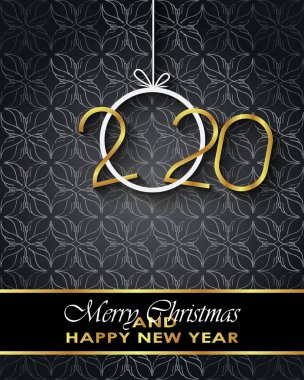 Sezonluk davetiyeleriniz, festival posterleri, tebrik kartlarınız için 2020 Mutlu Noeller arka plan.