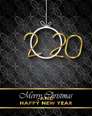 Sezonluk davetiyeleriniz, festival posterleri, tebrik kartlarınız için 2020 Mutlu Noeller arka plan.