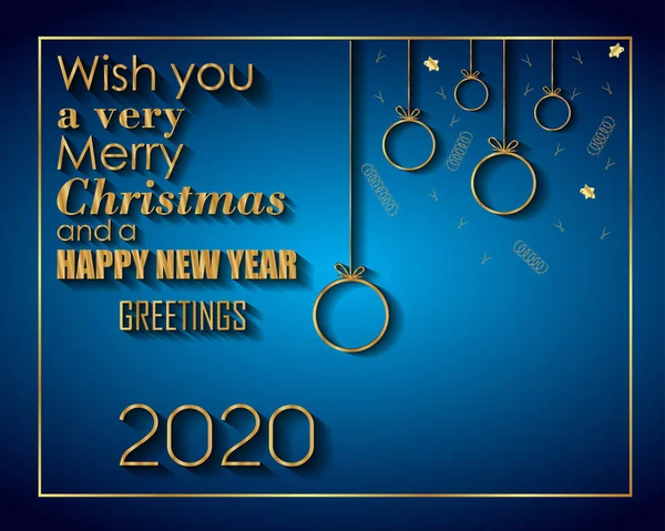 Feliz Año Nuevo 2020 Para Tus Invitaciones Temporada Tarjetas Felicitación — Vector de stock