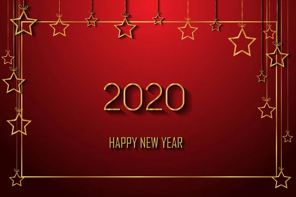 2020 Καλή Πρωτοχρονιά Για Τις Εποχιακές Προσκλήσεις Τις Ευχετήριες Κάρτες — Διανυσματικό Αρχείο