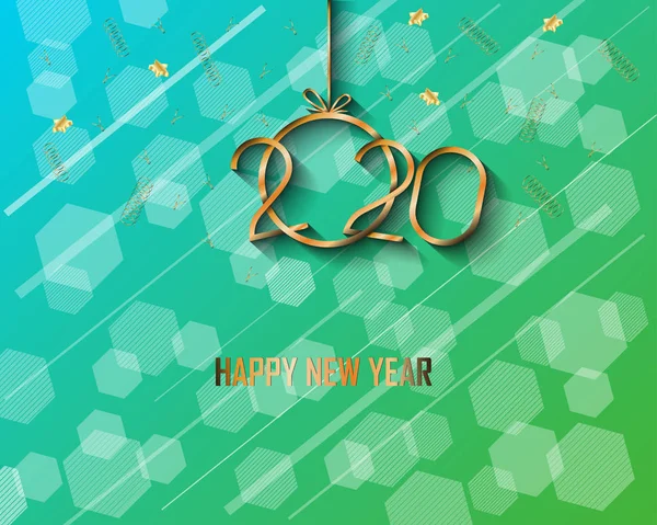 2020 Szczęśliwego Nowego Roku Tło Dla Sezonowych Zaproszeń Kartki Okolicznościowe — Wektor stockowy