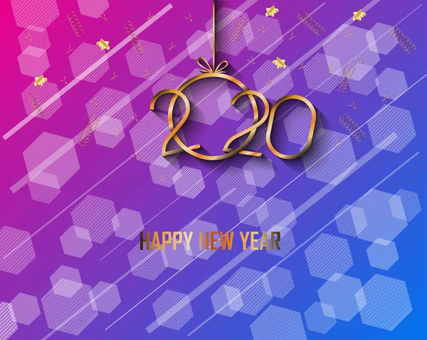 Feliz Año Nuevo 2020 Para Tus Invitaciones Temporada Tarjetas Felicitación — Vector de stock