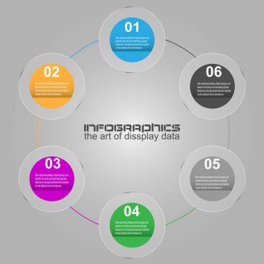Infographic tasarım şablonu. Bilgi, sıralama ve istatistikleri görüntüleme fikri.