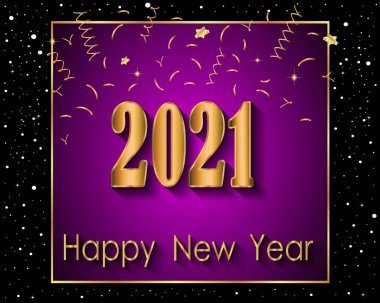 2021 Yeni Yıl Davetiyeleriniz, festival posterleriniz, tebrik kartlarınız için mutlu yıllar..