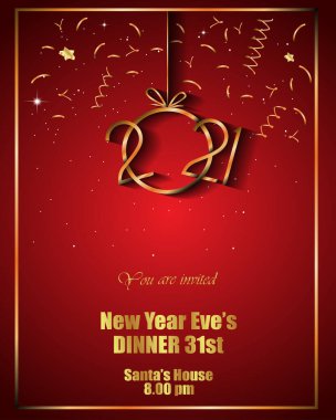 2021 Yeni Yıl Davetiyeleriniz, festival posterleriniz, tebrik kartlarınız için mutlu yıllar..