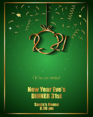 2021 Yeni Yıl Davetiyeleriniz, festival posterleriniz, tebrik kartlarınız için mutlu yıllar..