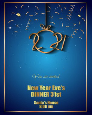 2021 Yeni Yıl Davetiyeleriniz, festival posterleriniz, tebrik kartlarınız için mutlu yıllar..