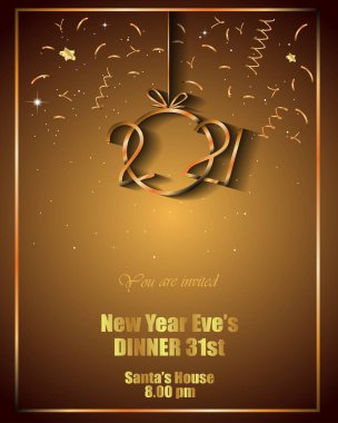2021 Yeni Yıl Davetiyeleriniz, festival posterleriniz, tebrik kartlarınız için mutlu yıllar..