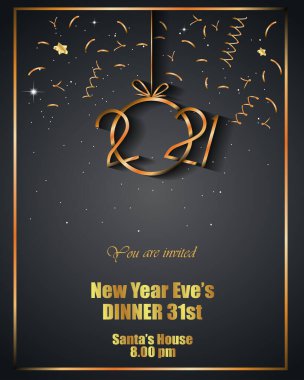 2021 Yeni Yıl Davetiyeleriniz, festival posterleriniz, tebrik kartlarınız için mutlu yıllar..