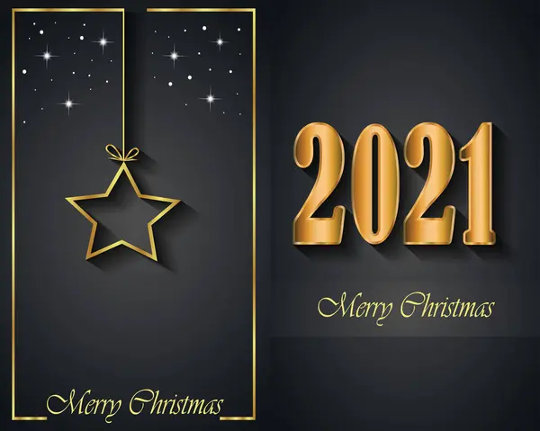 2021 Merry Christmas Background — Stock Vector