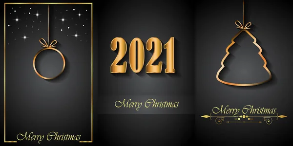 2021 Joyeux Fond Noël Pour Vos Invitations Saisonnières Affiches Festival — Image vectorielle