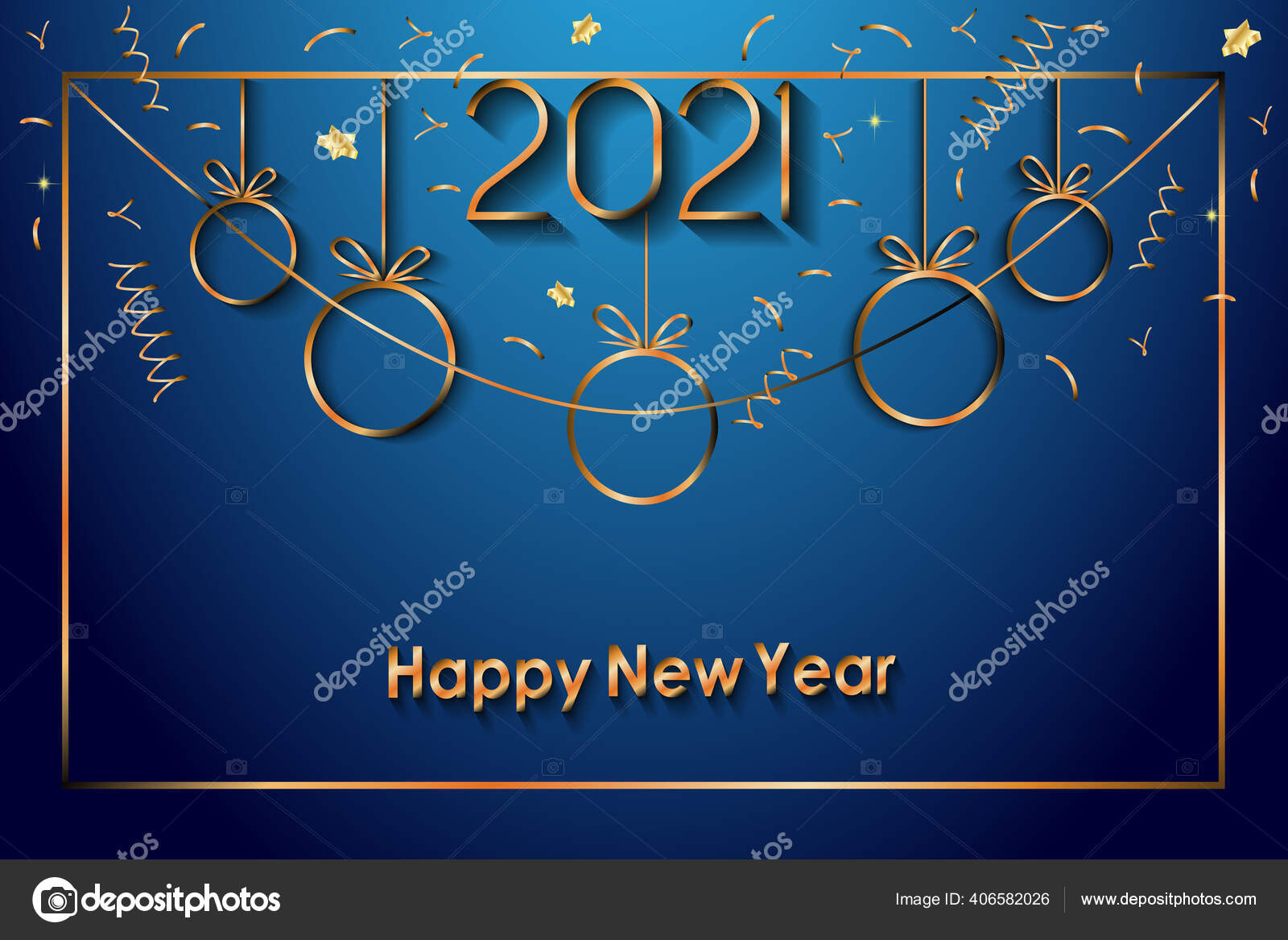 2021 Happy New Year Background Untuk Undangan Musiman Poster Pesta Stok Vektor C Plutonii 406582026