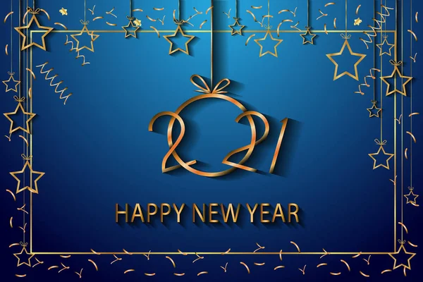 2021 Frohes Neues Jahr Hintergrund Für Ihre Saisonalen Einladungen Festlichen — Stockvektor