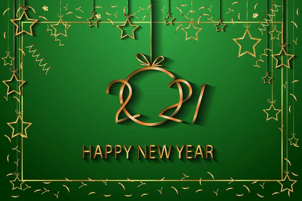 2021 Ευτυχισμένο Νέο Έτος Φόντο Για Τις Εποχιακές Προσκλήσεις Σας — Διανυσματικό Αρχείο