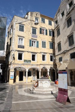  Corfu town (Yunanistan) vene ile eski şehir kısmı Cityscape