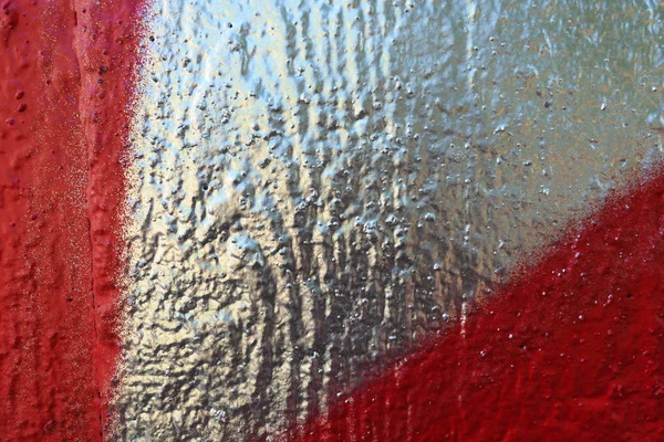 Het Patroon Van Graffiti Houten Materiaal Zilver Rood Achtergrond — Stockfoto