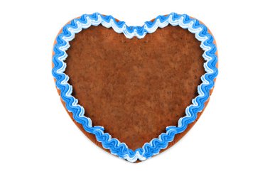 boş kopya alanı Oktoberfest Gingerbread kalp beyaz izole arka planda