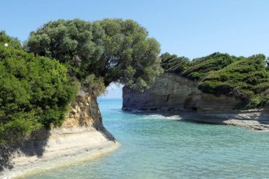 kaya oluşumu kanal damour Sidari Korfu Adası (Yunanistan).