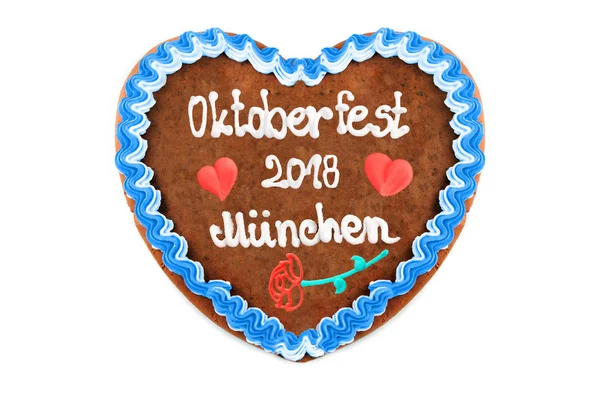 Oktoberfest Muenchen 2018 Cuore Pan Zenzero Engl Festival Ottobre Monaco — Foto Stock