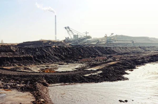 Mina Carbón Con Excavadora Industria Minera — Foto de Stock