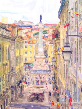 Lizbon bölge adı Rossio denilen yer ile Portekiz