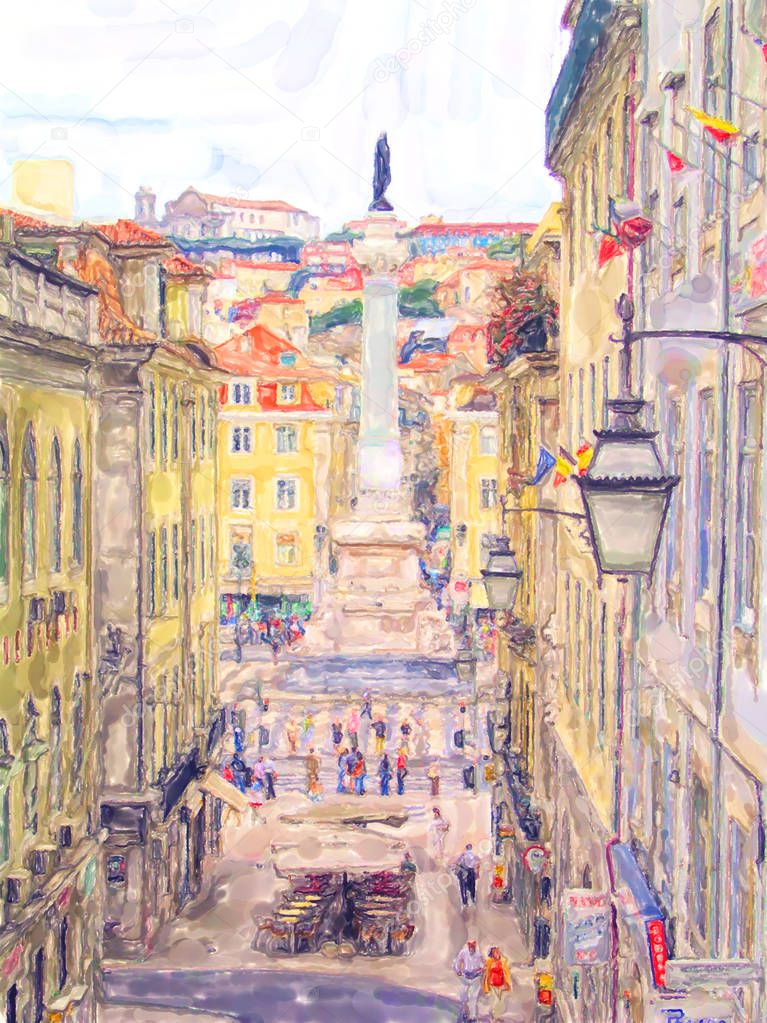 Lisbon in portugal with place called Rossio in the district name