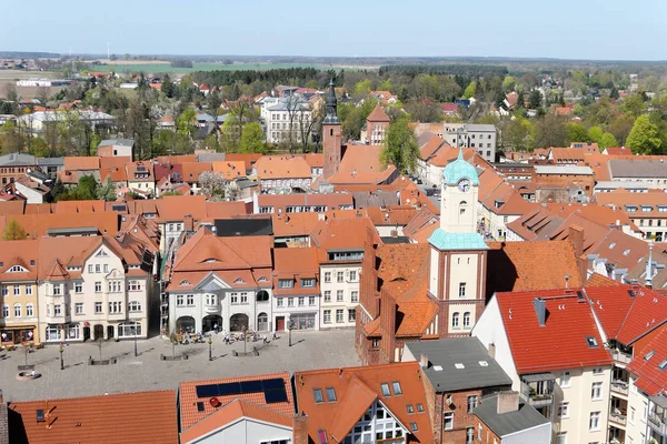 Αστικό τοπίο της πόλης Wittstock στη Γερμανία. Εναέρια θέα του — Φωτογραφία Αρχείου