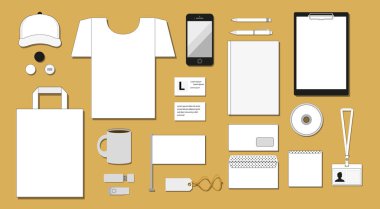 kurumsal tasarım çeşitli unsurları vektör