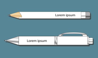 kurumsal tasarım vektör çizim kalem ve kurşun kalem
