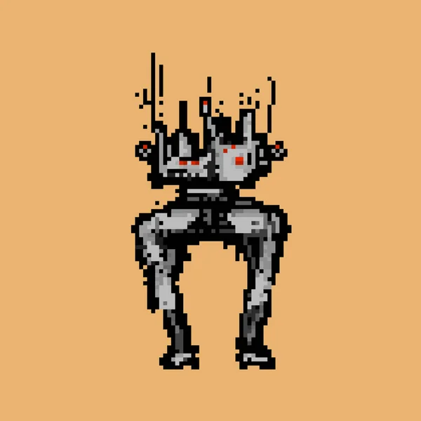 Ilustración Robot Batalla Estilo Pixel Art — Archivo Imágenes Vectoriales