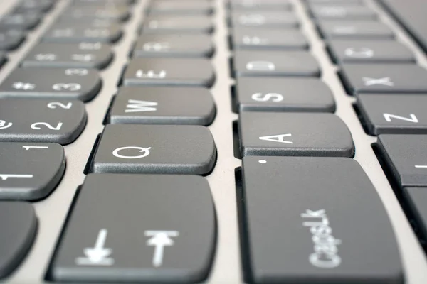 Closeup Computer Keyboard Perspective — Stock Photo, Image