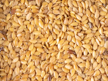 Üst görünüm, keten tohumunun yakınlaştırılması.