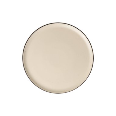 Brown ceramic plate isolated over white background.