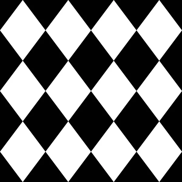 白と黒のダイヤモンドとのシームレスなパターン 抽象的な背景 ベクトルの図 タイル — ストックベクタ