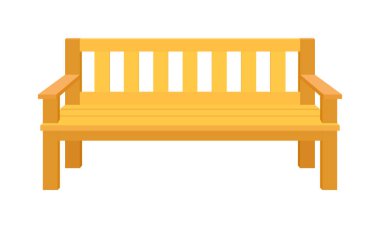 Bahçe veya Park bankın sırt ve kol dayama. Vektör çizim. Ev ya da sokak mobilyaları.