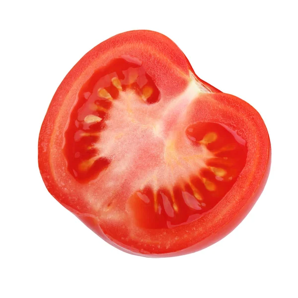 Rote Tomate Isoliert Auf Weißem Hintergrund Ein Halbes Gemüse — Stockfoto
