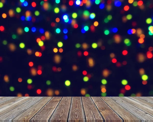 New Year Christmas Background Blank Table Flooring Counter Blurred Background — Stock Photo, Image