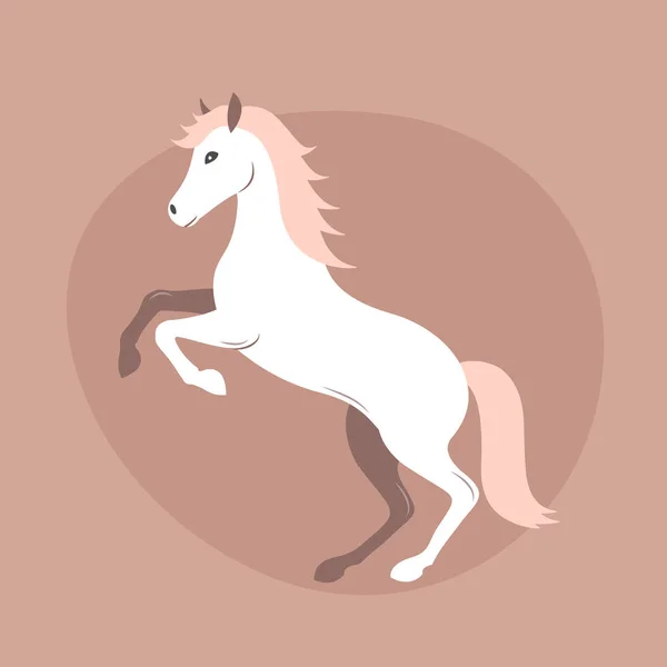 Kuda Putih Tangan Gambar Gambar Gambar Vektor - Stok Vektor