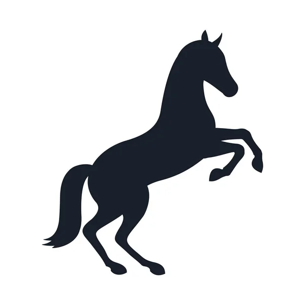Ikon Kuda Pada Kaki Belakang Siluet Diisolasi Pada Latar Belakang - Stok Vektor