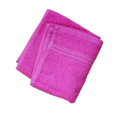 Beyaz arka planda izole pembe havlu