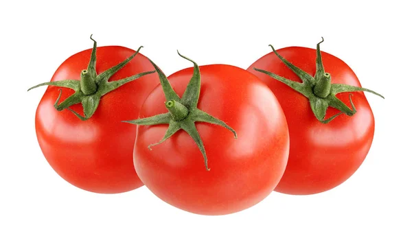 Ganze rote Tomaten isoliert auf weißem Hintergrund — Stockfoto