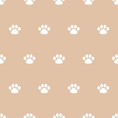 Paw PET, kedi yavrusu veya köpek yavrusu. Dikişsiz desen, vektör illüstrasyon.