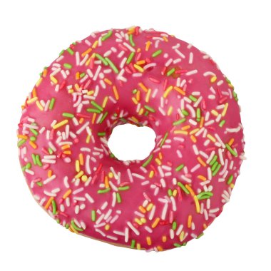 beyaz arka plan üzerinde izole donut. yuvarlak pasta, üst görünümü. desser