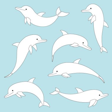 Yunus, doğrusal hatların koleksiyonu. Renk için vektör çizimi