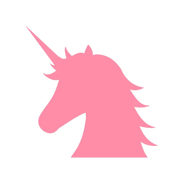 Head Unicorn Vector Illustration Pink Silhouette White Background Icon Mystical — Stock Vector