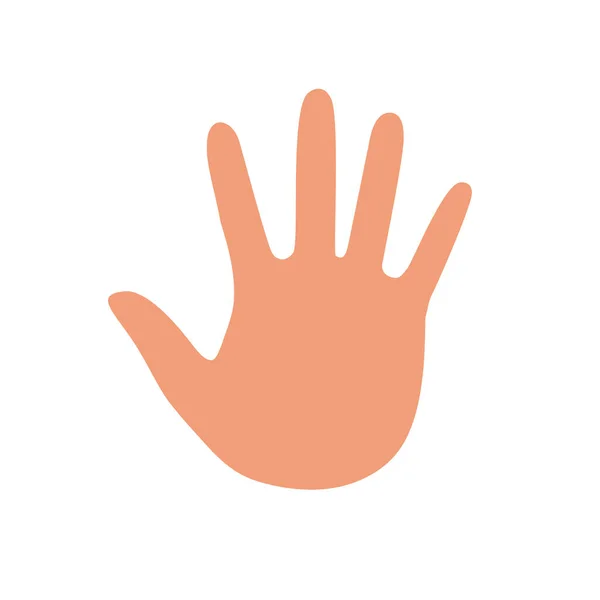 Palm Person Vector Illustration Imprint Human Hand Icon — Stock Vector
