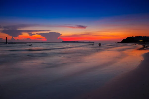 Beach Colorful Sky Twilight Sunset Located Pattaya Chonburee Province Thailand — Stock Photo, Image