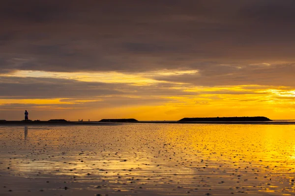 Zonsopgang Reflectie Het Strand Aan Zee Tropicana Land Locatie Het — Stockfoto